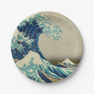 Great Wave Off Kanagawa & japanische Kunst /Japan Pappteller