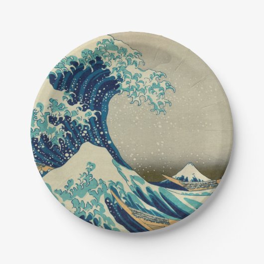 Great Wave Off Kanagawa & japanische Kunst /Japan Pappteller (Vorderseite)