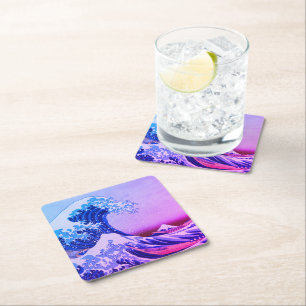 Great Wave Off Kanagawa & japanische Kunst /Japan Rechteckiger Pappuntersetzer
