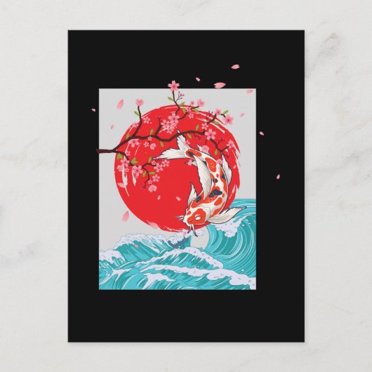 Great Wave off Kanagawa Japanischer Fischkarpfen K Postkarte (Vorderseite)