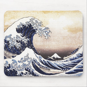 Great Wave Off Kanagawa Japanischer Holzblock Prin Mousepad
