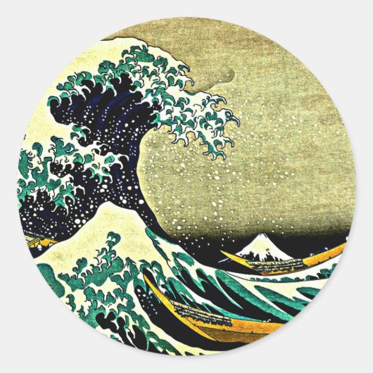 Great Wave off Kanagawa - Katsushika Hokusai 1832 Runder Aufkleber (Vorderseite)