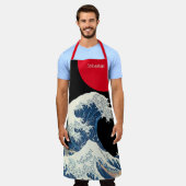 Great Wave Off Kanagawa Moderne Drehung Personalis Schürze (Getragen)