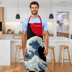 Great Wave Off Kanagawa Moderne Drehung Personalis Schürze