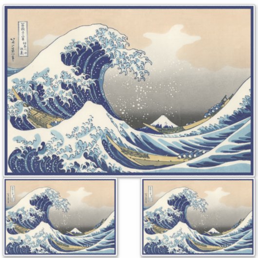 Great Wave Off Kanagawa & Mount Fuji Japan Sea Aufkleber (Vorderseite)