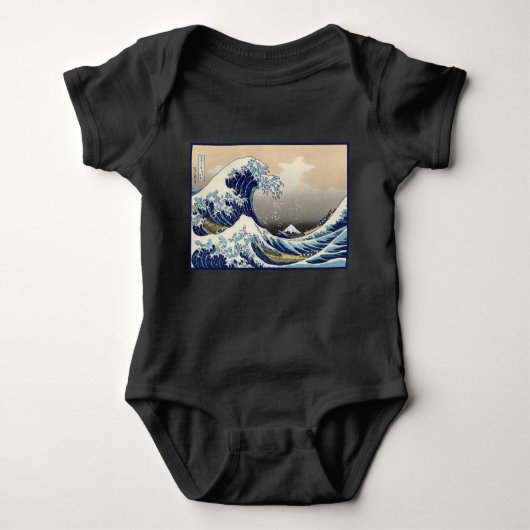 Great Wave Off Kanagawa & Mount Fuji Japan Sea Baby Strampler (Vorderseite)