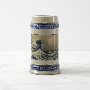 Great Wave Off Kanagawa & Mount Fuji Japan Sea Bierglas