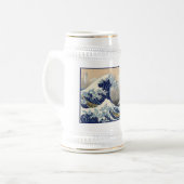 Great Wave Off Kanagawa & Mount Fuji Japan Sea Bierglas (Vorderseite Links)