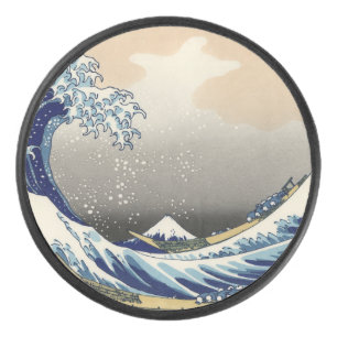 Great Wave Off Kanagawa & Mount Fuji Japan Sea Eishockey Puck