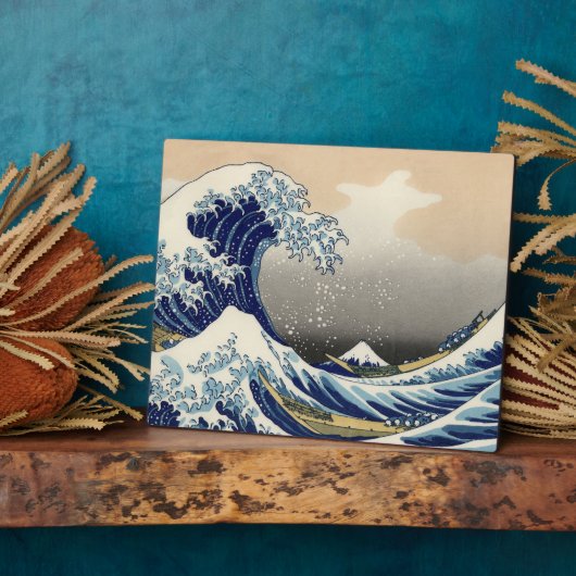 Great Wave Off Kanagawa & Mount Fuji Japan Sea Fotoplatte (Seite)