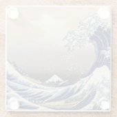 Great Wave Off Kanagawa & Mount Fuji Japan Sea Glasuntersetzer (Rückseite)