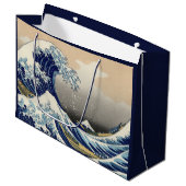Great Wave Off Kanagawa & Mount Fuji Japan Sea Große Geschenktüte (Vorderseite Schrägansicht)