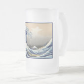 Great Wave Off Kanagawa & Mount Fuji Japan Sea Mattglas Bierglas (VorderseiteRechts)