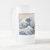 Great Wave Off Kanagawa & Mount Fuji Japan Sea Mattglas Bierglas (Vorderseite Links)