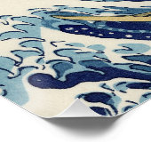 Great Wave Off Kanagawa & Mount Fuji Japan Sea Poster (Ecke)