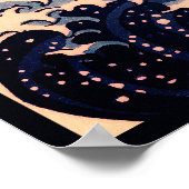 Great Wave Off Kanagawa & Mount Fuji Japan Sea Poster (Ecke)