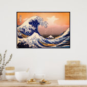 Great Wave Off Kanagawa & Mount Fuji Japan Sea Poster (Küche)