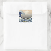 Great Wave Off Kanagawa & Mount Fuji Japan Sea Quadratischer Aufkleber (Tasche)