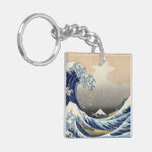 Great Wave Off Kanagawa & Mount Fuji Japan Sea Schlüsselanhänger (Vorderseite links)
