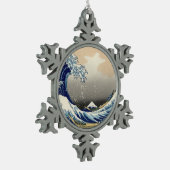 Great Wave Off Kanagawa & Mount Fuji Japan Sea Schneeflocken Zinn-Ornament (Links)