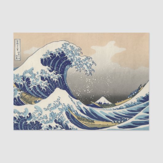 Great Wave Off Kanagawa & Mount Fuji Japan Sea Seidenpapier (Vorderseite)