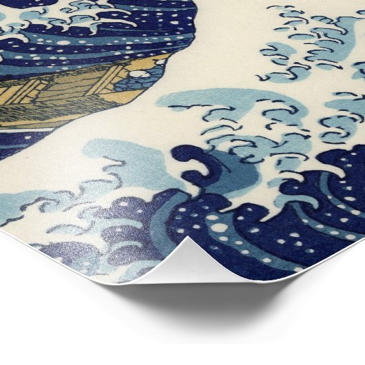 Great Wave Off Kanagawa Orientale Kunstkunst Fotodruck (Ecke)