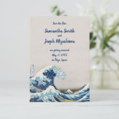 Great Wave Off Kanagawa Save the Date Einladung (Stehend Vorderseite)