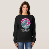 Great Wave Off Kanagawa Vaporwave Glitch Ästhetik Sweatshirt (Vorne ganz)