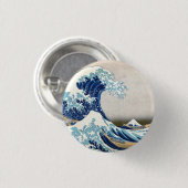 Great Wave Off Kanagawa Vintage japanische Fine Button (Vorne & Hinten)