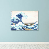 Great Wave Off Kanagawa Vintage japanische Fine Leinwanddruck (Insitu (Holzboden))