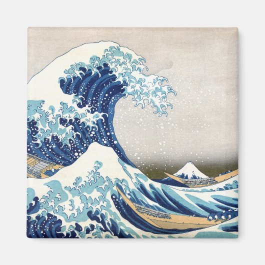 Great Wave Off Kanagawa Vintage japanische Fine Magnet (Vorne)