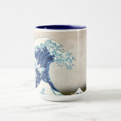 Great Wave Off Kanagawa Vintage japanische Fine Tasse (Zentrum)