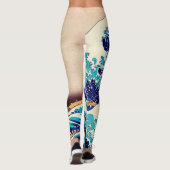 Great Wave Off Kanagawa Vintage japanische Kunst Leggings (Rückseite)