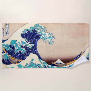 Great Wave Off Kanagawa Vintage japanische Kunst Strandtuch
