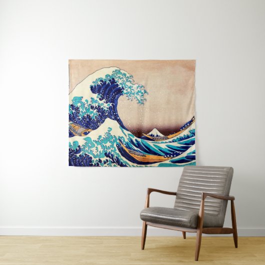 Great Wave Off Kanagawa Vintage japanische Kunst Wandteppich (Beispiel (Horizontal))