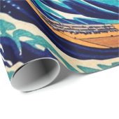 Great Wave Off Kanagawa Vintage japanische Kunstku Geschenkpapier (Rolleneckpunkt)