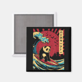 Great Wave Panda Surfing Meme Japanese Art Men Wom Magnet (Vorderseite/Rückseite)