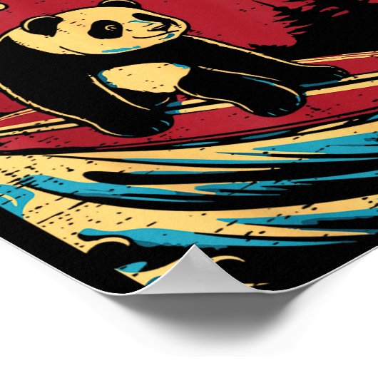 Great Wave Panda Surfing Meme Japanese Art Men Wom Poster (Ecke)