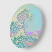 Great Wave Pastel Clock Große Wanduhr (Winkel)