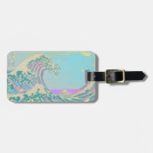Great Wave Pastel Luggage Tag Gepäckanhänger (Vorderseite horizontal)