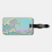 Great Wave Pastel Luggage Tag Gepäckanhänger (Rückseite horizontal)
