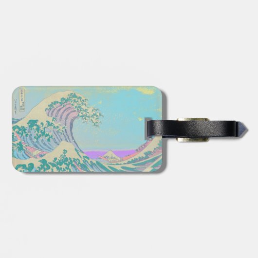 Great Wave Pastel Luggage Tag Gepäckanhänger (Rückseite horizontal)