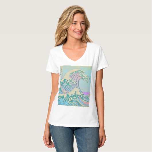 Great Wave Pastel T - Shirt (Vorderseite Vollansicht)
