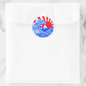 Great Wave & Rising Sun Aufkleber (Tasche)