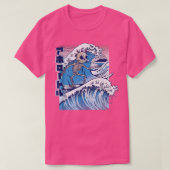 Great Wave Skeleton Art Malerei T-Shirt (Design vorne)