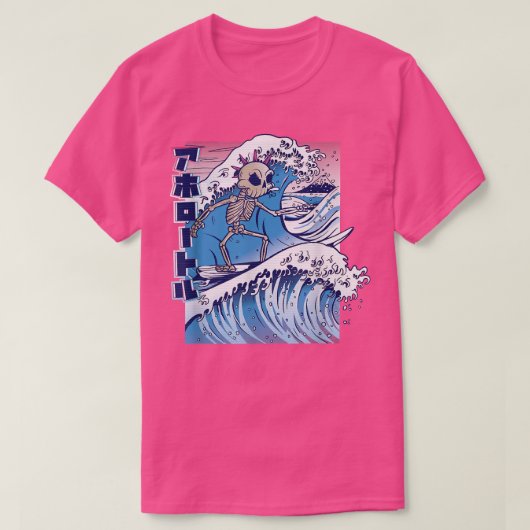 Great Wave Skeleton Art Malerei  T-Shirt (Design vorne)
