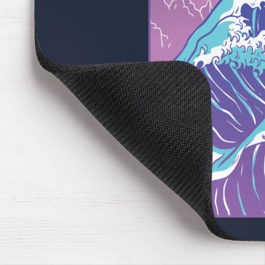Great Wave Vaporwave Kanagawa Mousepad (Ecke)