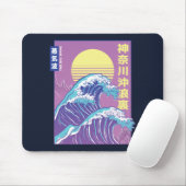 Great Wave Vaporwave Kanagawa Mousepad (Mit Mouse)