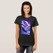 Great Wave Vaporwave Purple Blue Vibrant Aesthetic T-Shirt (Vorne ganz)