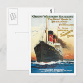Great Western Railway Ireland Ship Postkarte (Vorne/Hinten)